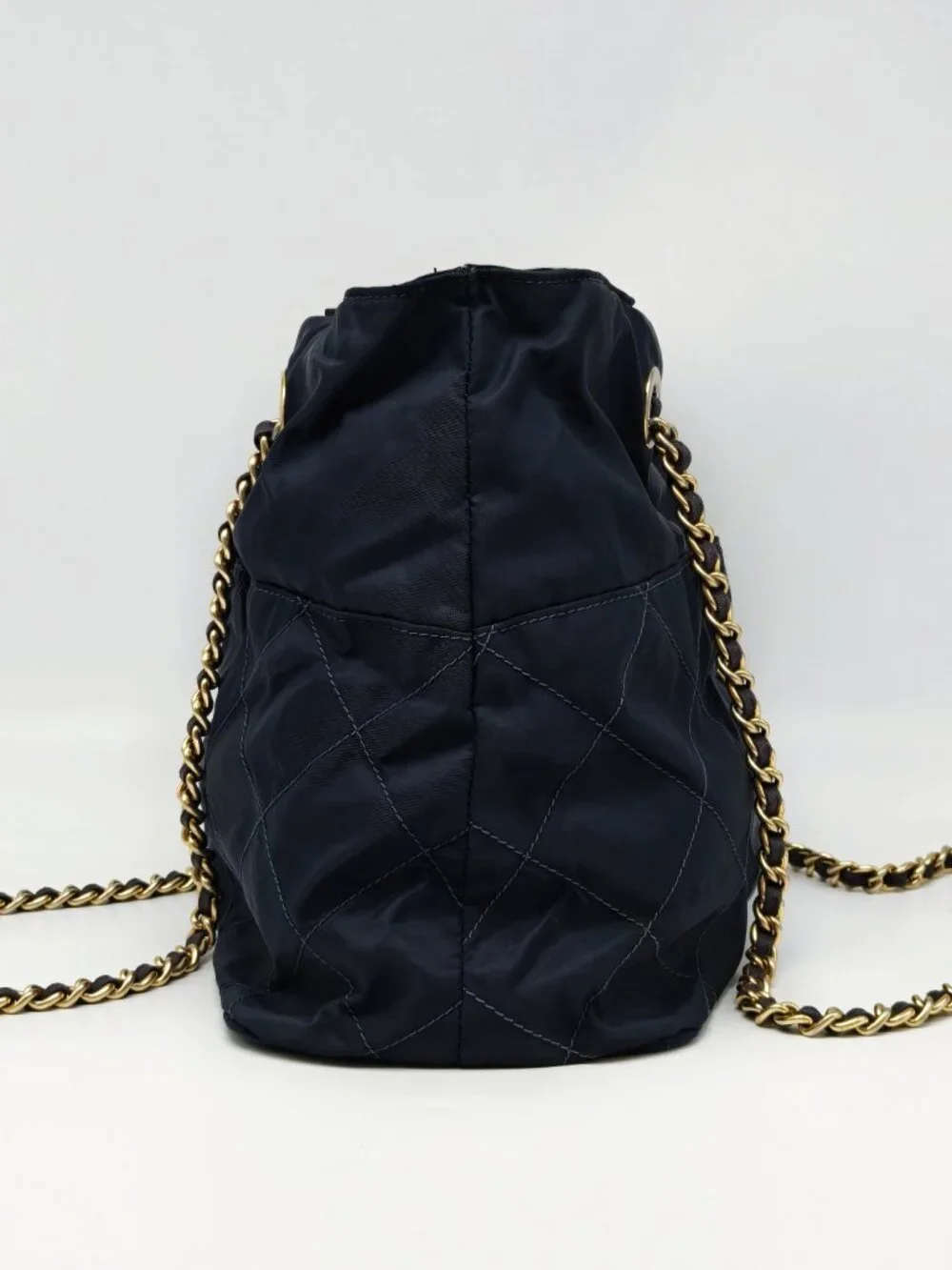 Prada Tessuto Quilted Nylon Chain Tote Shoulder Bag Black